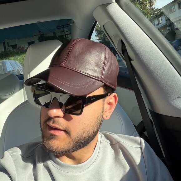 Accessories - Burgundy Genuine Leather Cap Leather Baseball Cap Handmade Leather Cap Unisex